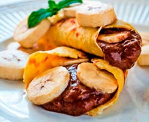 Crepes de Plátano y Chocolate